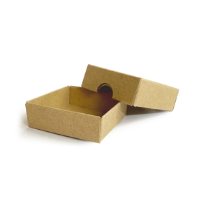 50x50x17mm Box & Lid - Hairy Manilla by eco-craft - made in the UK