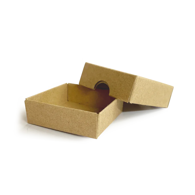 50x50x17mm Box & Lid - Hairy Manilla by eco-craft - made in the UK