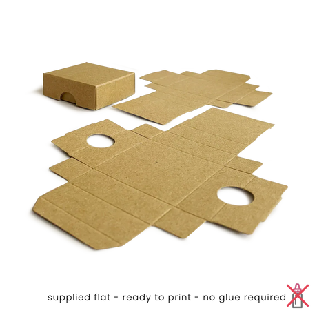 50x50x17mm Box & Lid - Hairy Manilla by eco-craft - made in the UK