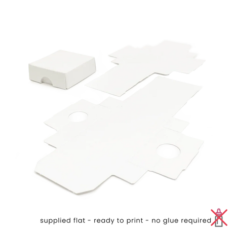 50x50x17mm Box & Lid - white by eco-craft - made in the UK