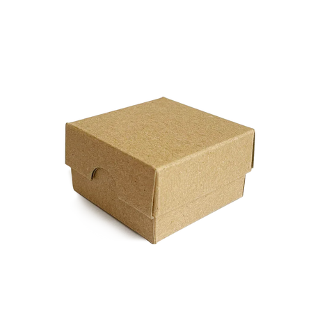50x50x30mm Box & Lid - Hairy Manilla by eco-craft - made in the UK