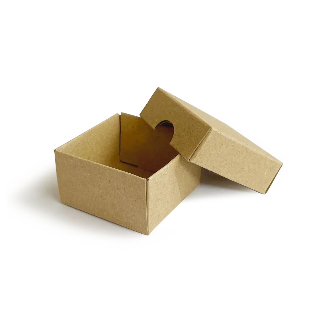 50x50x30mm Box & Lid - Hairy Manilla by eco-craft - made in the UK