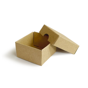 50x50x30mm Box & Lid - Hairy Manilla by eco-craft - made in the UK