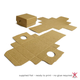 50x50x30mm Box & Lid - Hairy Manilla by eco-craft - made in the UK