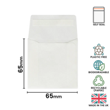 65x65mm Peel & Seal Glassine Bag by eco-craft - made in the UK