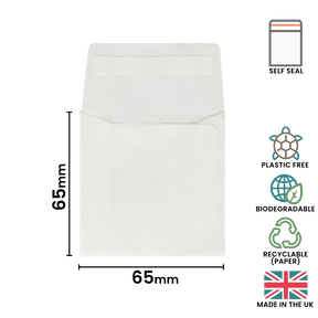 65x65mm Peel & Seal Glassine Bag by eco-craft - made in the UK