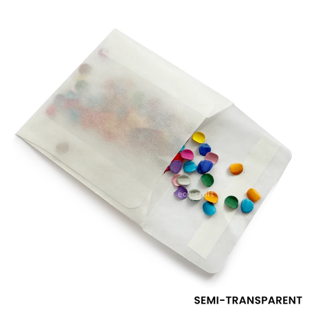 65x65mm Peel & Seal Glassine Bag by eco-craft - made in the UK