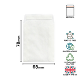 78x68mm Peel & Seal Glassine Bag by eco-craft - made in the UK