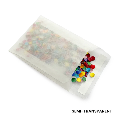 78x68mm Peel & Seal Glassine Bag by eco-craft - made in the UK