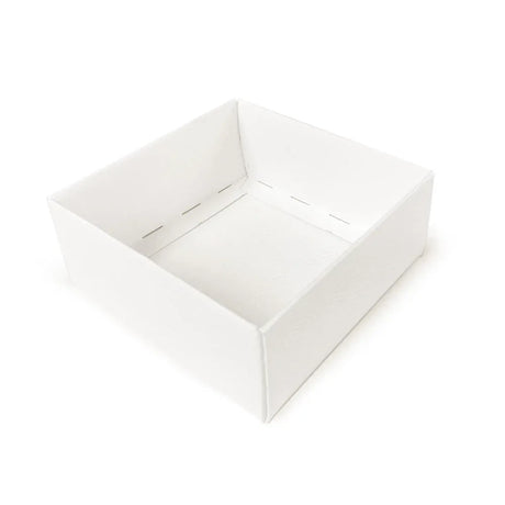 90x90x38mm - Deep Square Gift Box & Lid - Felt White by eco-craft - made in the UK