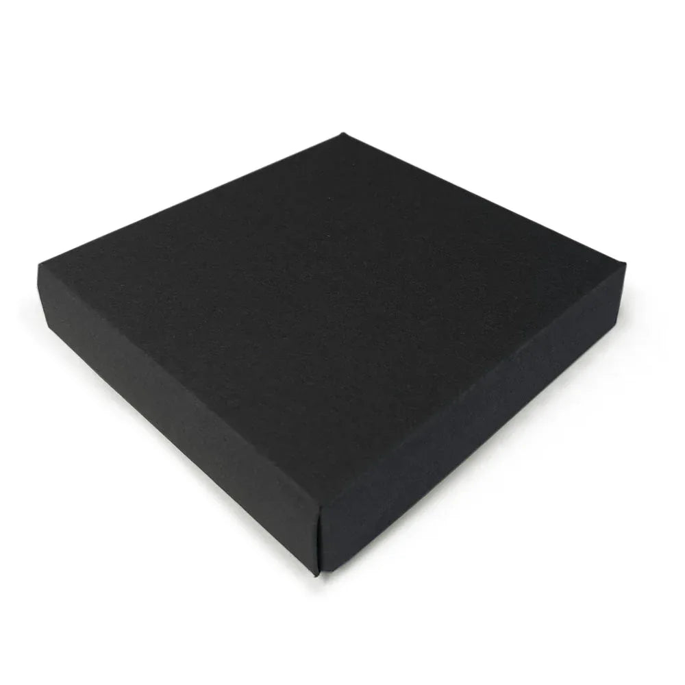 90mm Square Gift Box & Lid - 90x90x20mm - Black by eco-craft - made in the UK