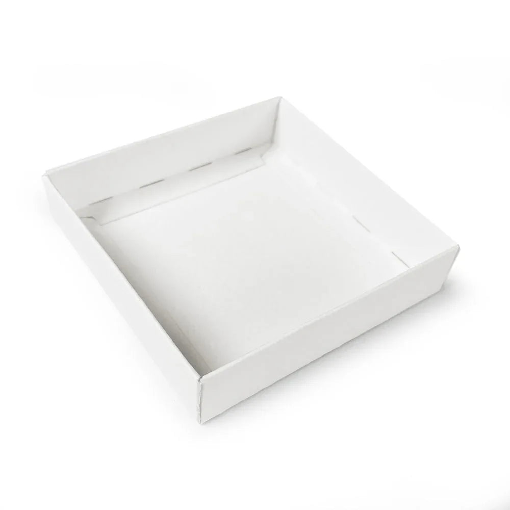 90mm Square Gift Box & Lid - 90x90x20mm - Felt White by eco-craft - made in the UK