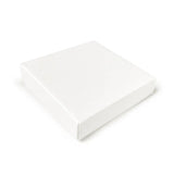 90mm Square Gift Box & Lid - 90x90x20mm - Felt White by eco-craft - made in the UK