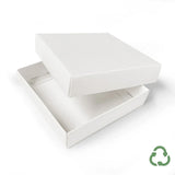 90mm Square Gift Box & Lid - 90x90x20mm - Felt White by eco-craft - made in the UK