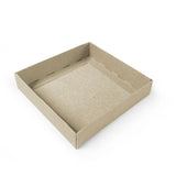 90mm Square Gift Box & Lid - 90x90x20mm - Hairy Manilla (Kraft Brown) by eco-craft - made in the UK