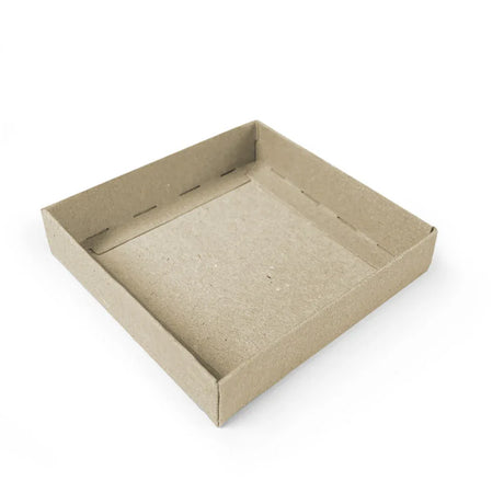 90mm Square Gift Box & Lid - 90x90x20mm - Hairy Manilla (Kraft Brown) by eco-craft - made in the UK