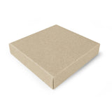 90mm Square Gift Box & Lid - 90x90x20mm - Hairy Manilla (Kraft Brown) by eco-craft - made in the UK