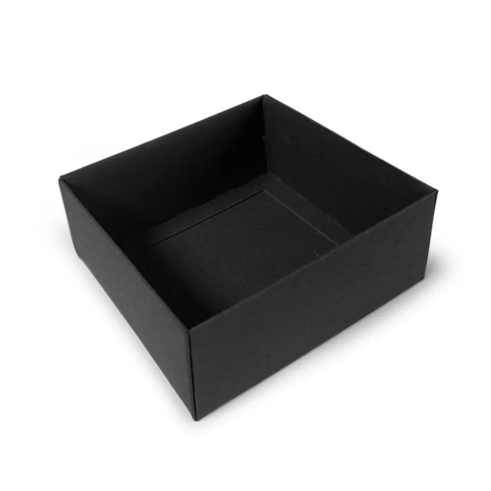 90x90x38mm - Deep Square Gift Box & Lid - Black by eco-craft - made in the UK