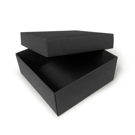 90x90x38mm - Deep Square Gift Box & Lid - Black by eco-craft - made in the UK