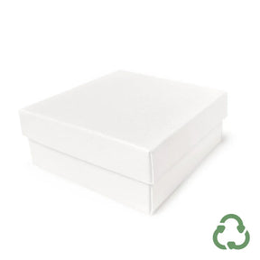 90x90x38mm - Deep Square Gift Box & Lid - Felt White by eco-craft - made in the UK