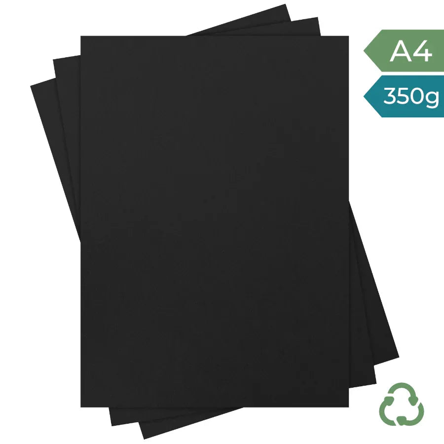 A4 Card - Black - 350g by eco-craft - made in the UK