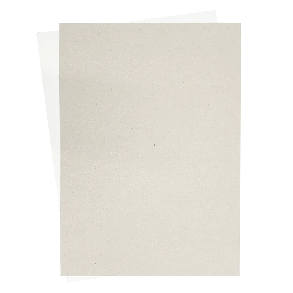 A4 Recycled White-Faced Duo Board - Duo Grey by eco-craft - made in the UK