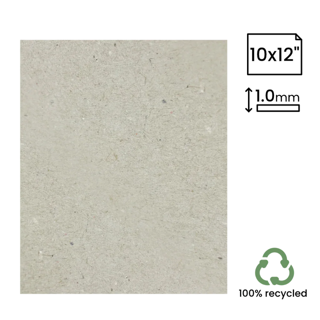 10x12" Recycled 1mm Greyboard (254x305mm) by eco-craft - made in the UK