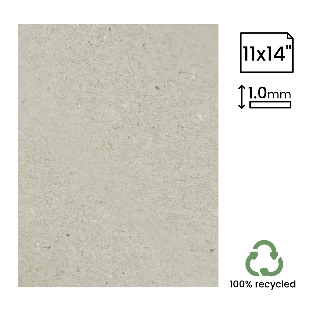 11x14" Recycled 1mm Greyboard (279x355mm) by eco-craft - made in the UK