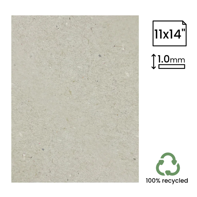 11x14" Recycled 1mm Greyboard (279x355mm) by eco-craft - made in the UK
