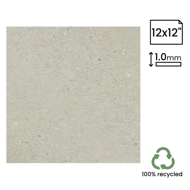 12x12" Recycled 1mm Greyboard (305x305mm) by eco-craft - made in the UK