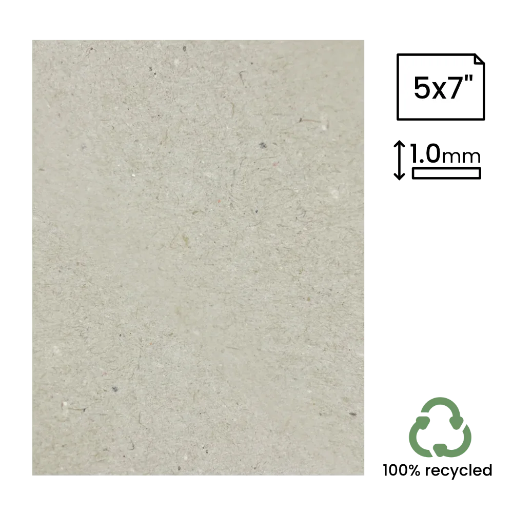 5x7" Recycled 1mm Greyboard (127x179mm) by eco-craft - made in the UK