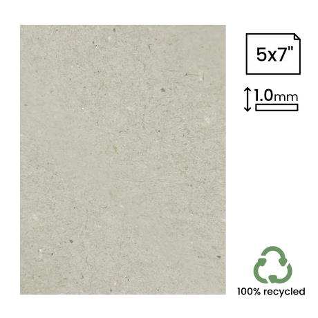 5x7" Recycled 1mm Greyboard (127x179mm) by eco-craft - made in the UK