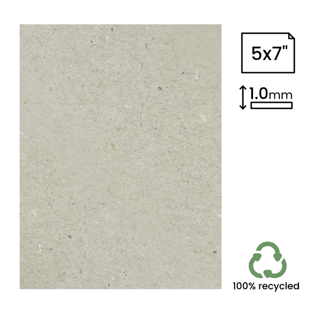 5x7" Recycled 1mm Greyboard (127x179mm) by eco-craft - made in the UK