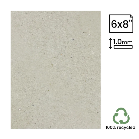 6x8" Recycled 1mm Greyboard (152x203mm) by eco-craft - made in the UK