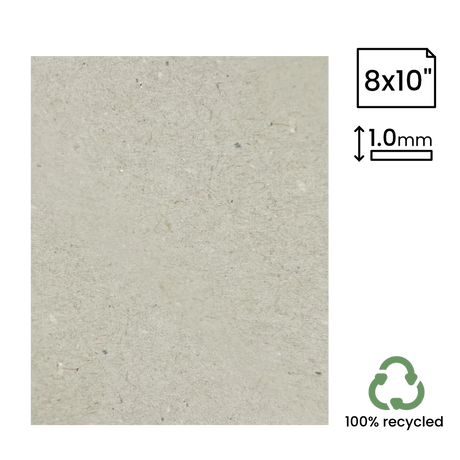 8x10" Recycled 1mm Greyboard (203x254mm) by eco-craft - made in the UK