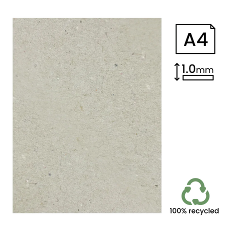 A4 Recycled 1mm Greyboard (210x297mm) by eco-craft - made in the UK