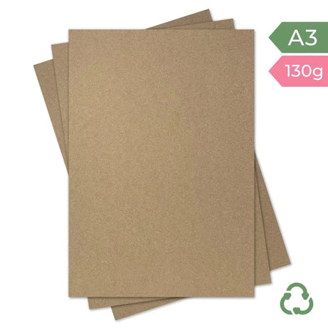 A3 Heavyweight Paper - Hairy Manilla (Kraft Brown) - 130g by eco-craft - made in the UK