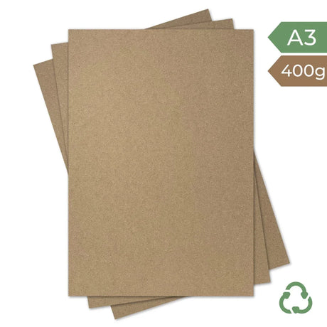 A3 Heavyweight Card - Hairy Manilla (Kraft Brown) - 400g by eco-craft - made in the UK