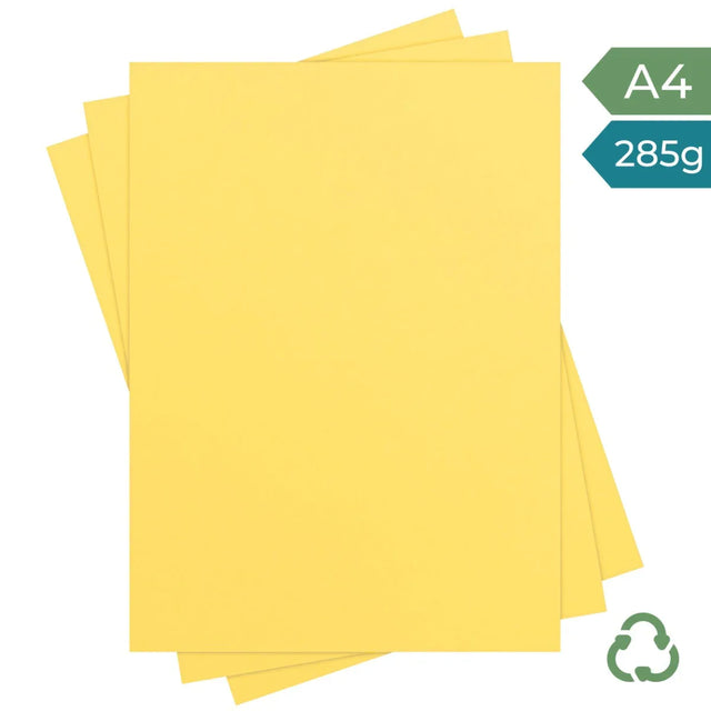 A4 Card - Citron - 285g by eco-craft - made in the UK