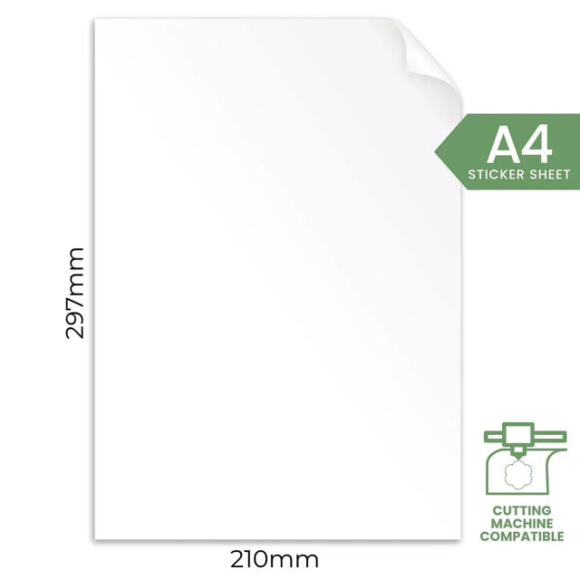 A4 Plain Recycled Sticker Paper -White by eco-craft - made in the UK