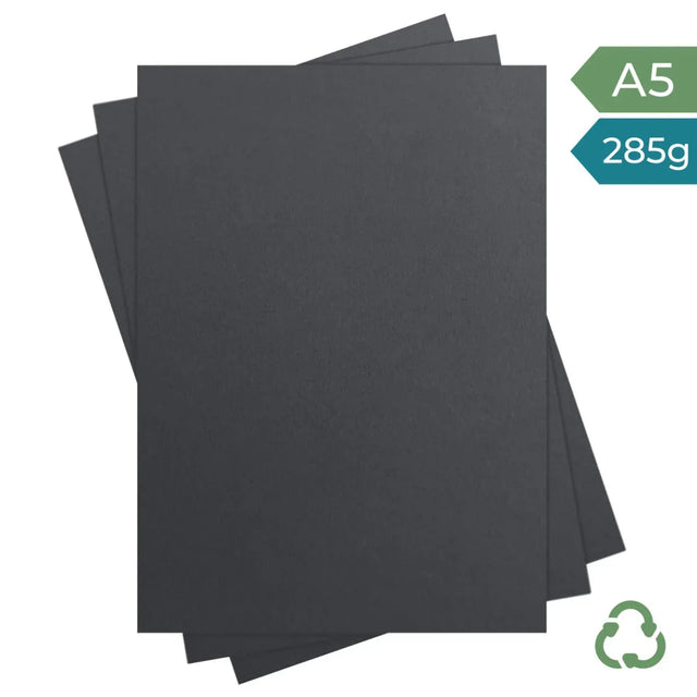 A5 Card - Charcoal - 285g by eco-craft - made in the UK