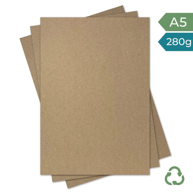 A5 Card - Hairy Manilla (Kraft Brown) - 280g by eco-craft - made in the UK
