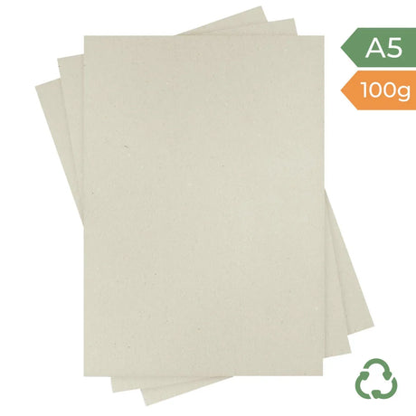 A5 Paper - Eco Natural (Grey) - 100g by eco-craft - made in the UK