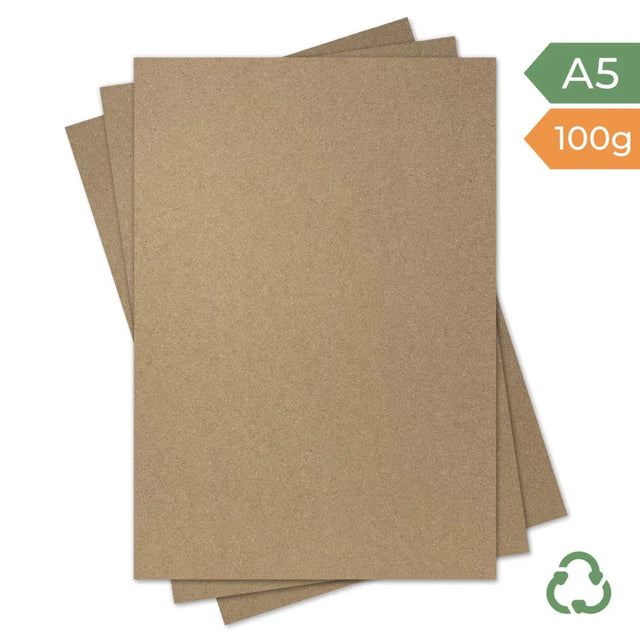 A5 Paper - Hairy Manilla (Kraft Brown) - 100g by eco-craft - made in the UK
