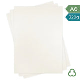 A6 Card - Felt White - 320g by eco-craft - made in the UK