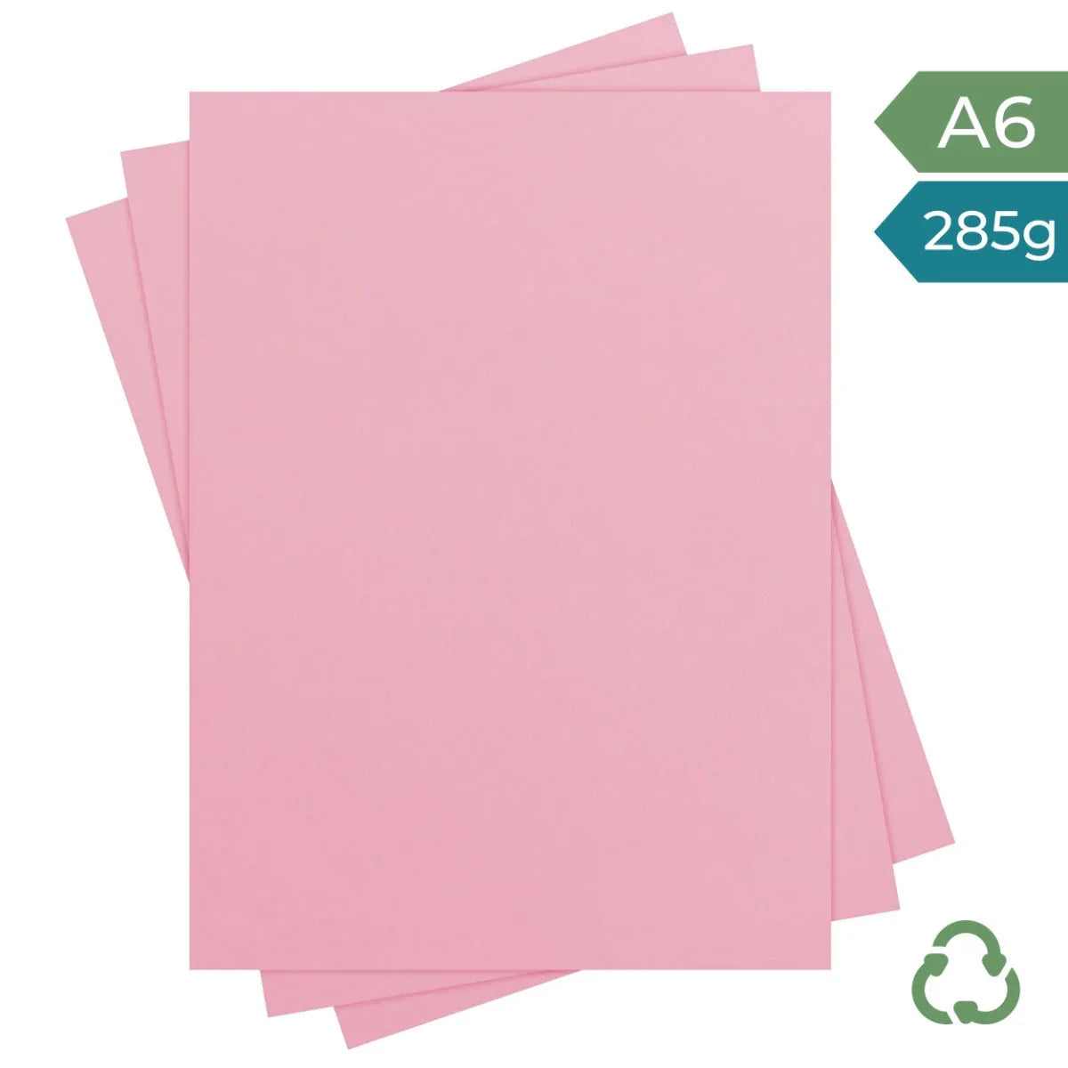 A6 Card - Rose Pink - 285g by eco-craft - made in the UK