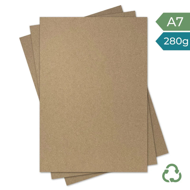 A7 Card - Hairy Manilla (Kraft Brown) - 280g by eco-craft - made in the UK