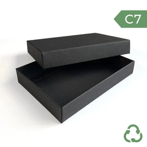 C7 Gift Box & Lid - 120x85x20mm - Black by eco-craft - made in the UK