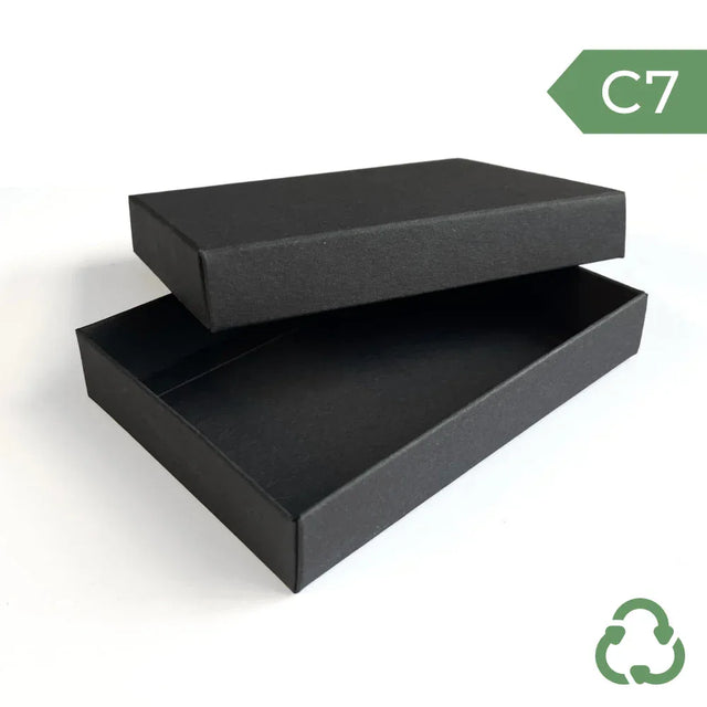 C7 Gift Box & Lid - 120x85x20mm - Black by eco-craft - made in the UK