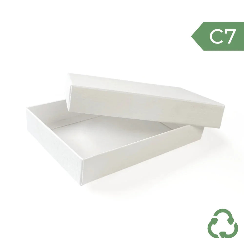 C7 Gift Box & Lid - 120x85x20mm - Felt White by eco-craft - made in the UK